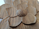 Magnolia Flower Carving Wall Hanging